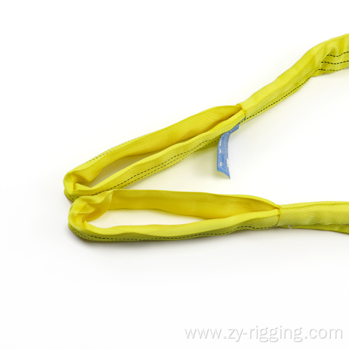 Yellow 3Ton Polyester Flat Cargo Round Webbing Sling